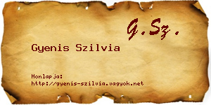 Gyenis Szilvia névjegykártya